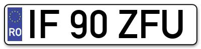 Placuta inmatriculare numar auto  IF-90-ZFU, IF 90 ZFU, IF90ZFU