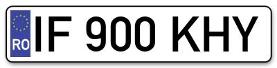 Placuta inmatriculare numar auto  IF-900-KHY, IF 900 KHY, IF900KHY