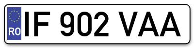 Placuta inmatriculare numar auto  IF-902-VAA, IF 902 VAA, IF902VAA