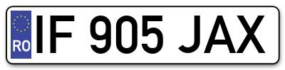 Placuta inmatriculare numar auto  IF-905-JAX, IF 905 JAX, IF905JAX