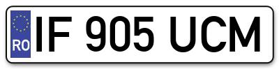 Placuta inmatriculare numar auto  IF-905-UCM, IF 905 UCM, IF905UCM