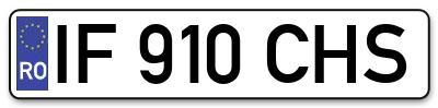 Placuta inmatriculare numar auto  IF-910-CHS, IF 910 CHS, IF910CHS
