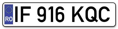 Placuta inmatriculare numar auto  IF-916-KQC, IF 916 KQC, IF916KQC
