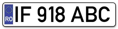Placuta inmatriculare numar auto  IF-918-ABC, IF 918 ABC, IF918ABC