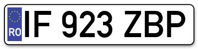 Placuta inmatriculare numar auto  IF-923-ZBP, IF 923 ZBP, IF923ZBP