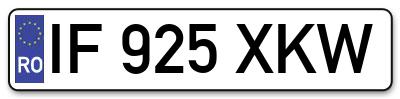 Placuta inmatriculare numar auto  IF-925-XKW, IF 925 XKW, IF925XKW
