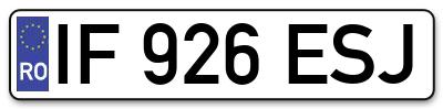 Placuta inmatriculare numar auto  IF-926-ESJ, IF 926 ESJ, IF926ESJ