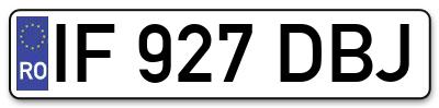 Placuta inmatriculare numar auto  IF-927-DBJ, IF 927 DBJ, IF927DBJ
