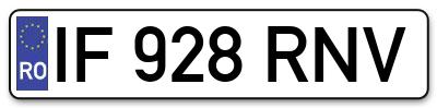 Placuta inmatriculare numar auto  IF-928-RNV, IF 928 RNV, IF928RNV