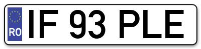 Placuta inmatriculare numar auto  IF-93-PLE, IF 93 PLE, IF93PLE