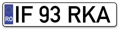 Placuta inmatriculare numar auto  IF-93-RKA, IF 93 RKA, IF93RKA
