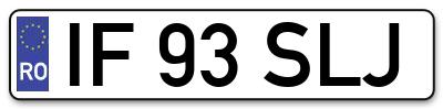 Placuta inmatriculare numar auto  IF-93-SLJ, IF 93 SLJ, IF93SLJ