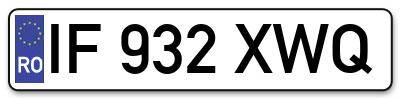 Placuta inmatriculare numar auto  IF-932-XWQ, IF 932 XWQ, IF932XWQ