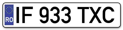 Placuta inmatriculare numar auto  IF-933-TXC, IF 933 TXC, IF933TXC