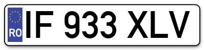 Placuta inmatriculare numar auto  IF-933-XLV, IF 933 XLV, IF933XLV