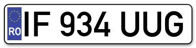 Placuta inmatriculare numar auto  IF-934-UUG, IF 934 UUG, IF934UUG