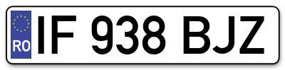 Placuta inmatriculare numar auto  IF-938-BJZ, IF 938 BJZ, IF938BJZ