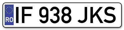 Placuta inmatriculare numar auto  IF-938-JKS, IF 938 JKS, IF938JKS