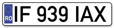 Placuta inmatriculare numar auto  IF-939-IAX, IF 939 IAX, IF939IAX
