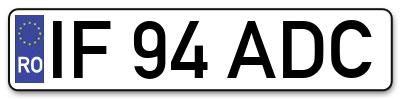 Placuta inmatriculare numar auto  IF-94-ADC, IF 94 ADC, IF94ADC