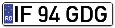 Placuta inmatriculare numar auto  IF-94-GDG, IF 94 GDG, IF94GDG