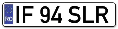 Placuta inmatriculare numar auto  IF-94-SLR, IF 94 SLR, IF94SLR