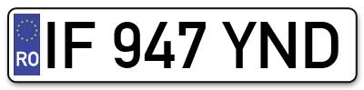 Placuta inmatriculare numar auto  IF-947-YND, IF 947 YND, IF947YND