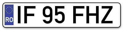 Placuta inmatriculare numar auto  IF-95-FHZ, IF 95 FHZ, IF95FHZ