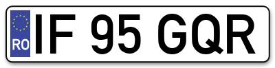 Placuta inmatriculare numar auto  IF-95-GQR, IF 95 GQR, IF95GQR