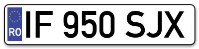 Placuta inmatriculare numar auto  IF-950-SJX, IF 950 SJX, IF950SJX