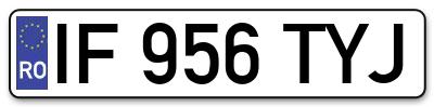 Placuta inmatriculare numar auto  IF-956-TYJ, IF 956 TYJ, IF956TYJ