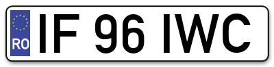 Placuta inmatriculare numar auto  IF-96-IWC, IF 96 IWC, IF96IWC