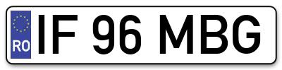 Placuta inmatriculare numar auto  IF-96-MBG, IF 96 MBG, IF96MBG