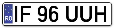 Placuta inmatriculare numar auto  IF-96-UUH, IF 96 UUH, IF96UUH