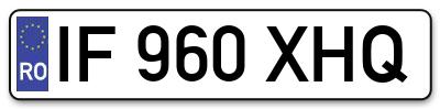 Placuta inmatriculare numar auto  IF-960-XHQ, IF 960 XHQ, IF960XHQ