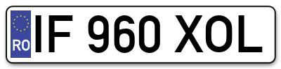 Placuta inmatriculare numar auto  IF-960-XOL, IF 960 XOL, IF960XOL