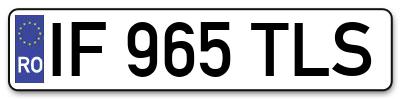 Placuta inmatriculare numar auto  IF-965-TLS, IF 965 TLS, IF965TLS