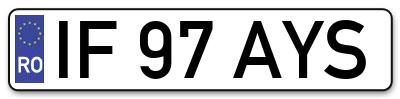 Placuta inmatriculare numar auto  IF-97-AYS, IF 97 AYS, IF97AYS