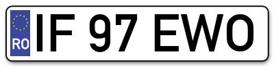 Placuta inmatriculare numar auto  IF-97-EWO, IF 97 EWO, IF97EWO