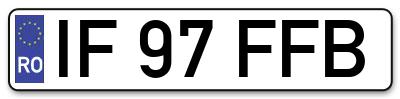 Placuta inmatriculare numar auto  IF-97-FFB, IF 97 FFB, IF97FFB