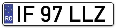 Placuta inmatriculare numar auto  IF-97-LLZ, IF 97 LLZ, IF97LLZ