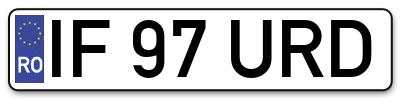 Placuta inmatriculare numar auto  IF-97-URD, IF 97 URD, IF97URD