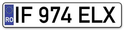 Placuta inmatriculare numar auto  IF-974-ELX, IF 974 ELX, IF974ELX