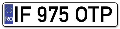 Placuta inmatriculare numar auto  IF-975-OTP, IF 975 OTP, IF975OTP