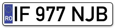 Placuta inmatriculare numar auto  IF-977-NJB, IF 977 NJB, IF977NJB