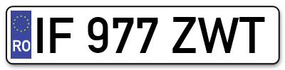 Placuta inmatriculare numar auto  IF-977-ZWT, IF 977 ZWT, IF977ZWT
