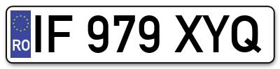 Placuta inmatriculare numar auto  IF-979-XYQ, IF 979 XYQ, IF979XYQ
