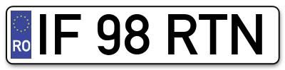 Placuta inmatriculare numar auto  IF-98-RTN, IF 98 RTN, IF98RTN