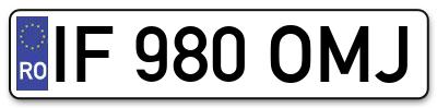 Placuta inmatriculare numar auto  IF-980-OMJ, IF 980 OMJ, IF980OMJ