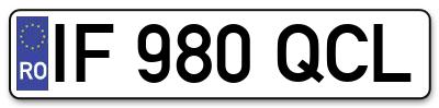 Placuta inmatriculare numar auto  IF-980-QCL, IF 980 QCL, IF980QCL